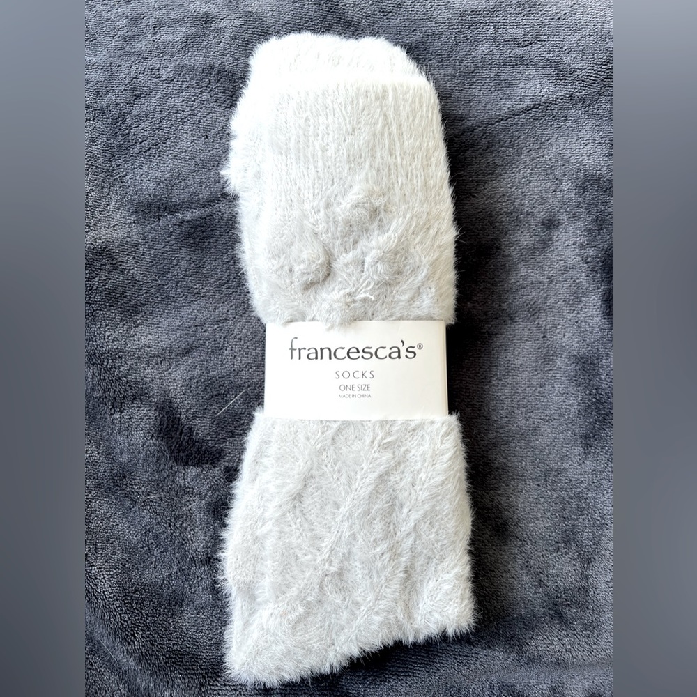 Fuzzy grey socks